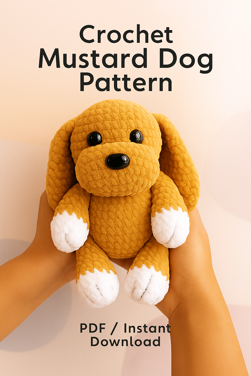 🐾 Crochet Mustard Dog – PDF Pattern