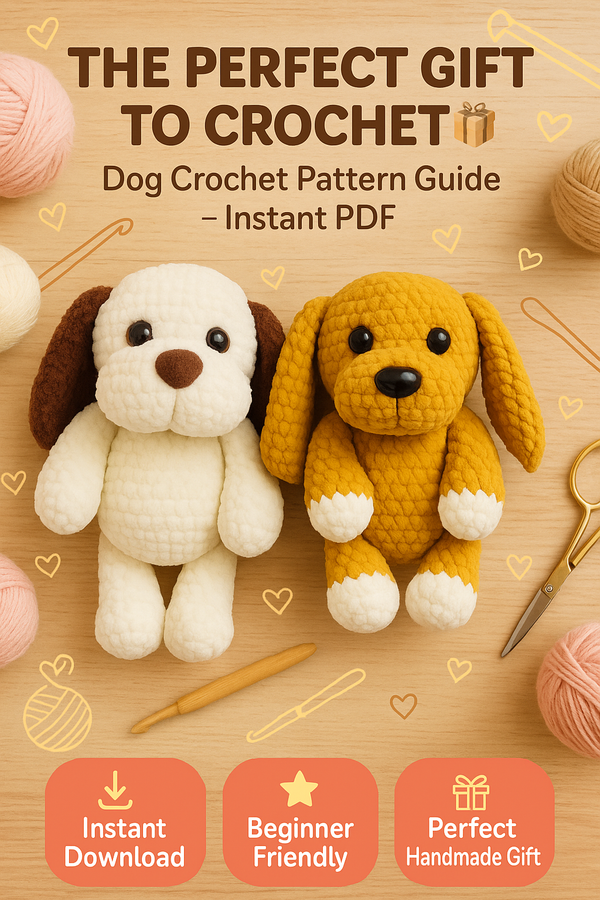 🐾 Crochet Mustard Dog – PDF Pattern