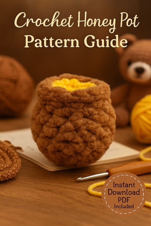 🍯 Crochet Honey Pot – PDF Pattern
