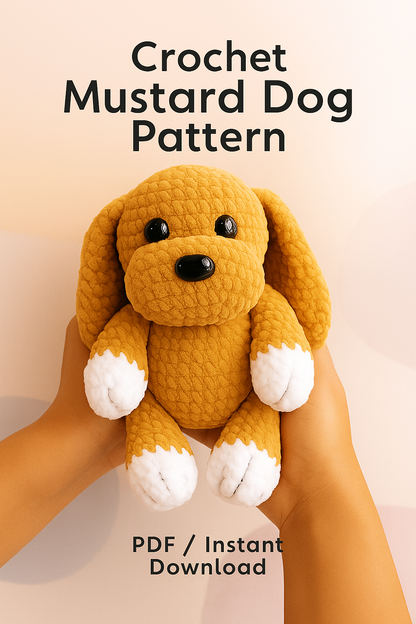 🐾 Crochet Mustard Dog – PDF Pattern